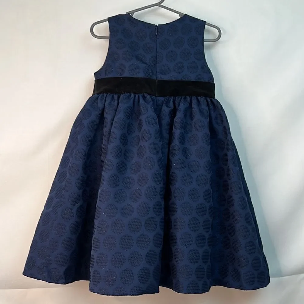 Gymboree Navy Blue Sleeveless Glitter Party Dress 3T EUC